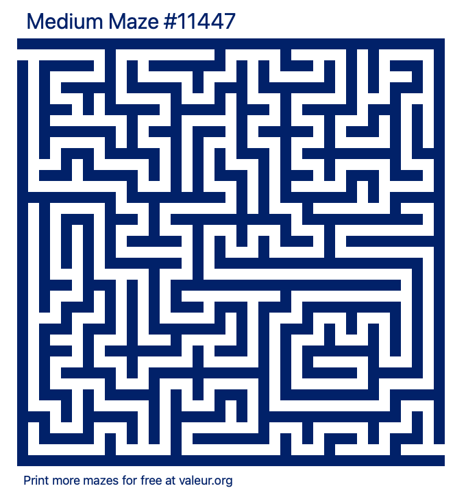 Free Printable Medium Maze number 11447