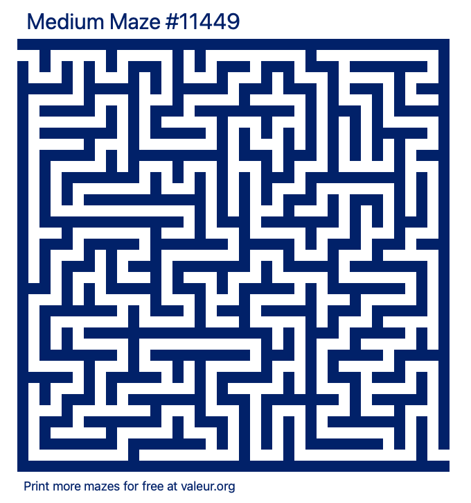 Free Printable Medium Maze number 11449