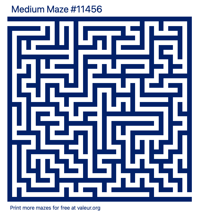 Free Printable Medium Maze number 11456