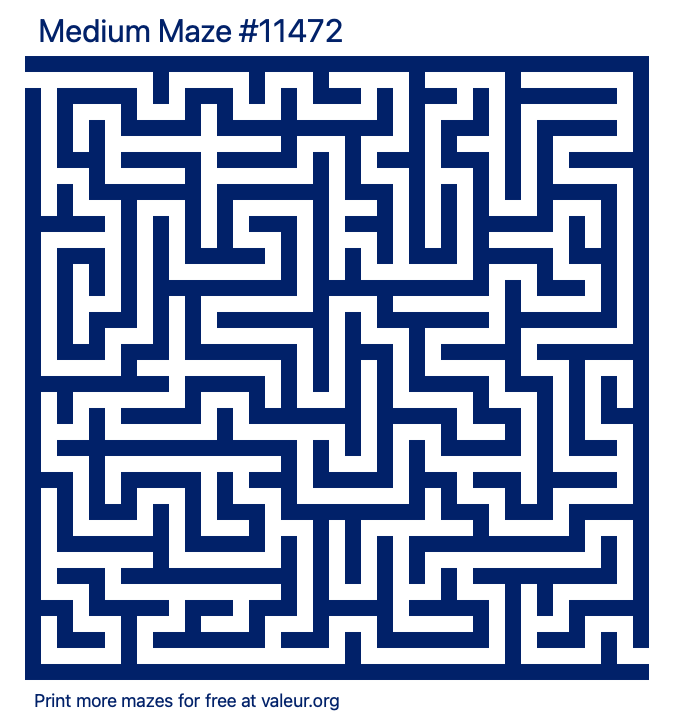 Free Printable Medium Maze number 11472