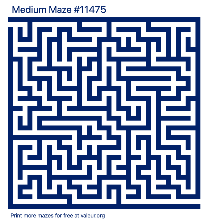 Free Printable Medium Maze number 11475