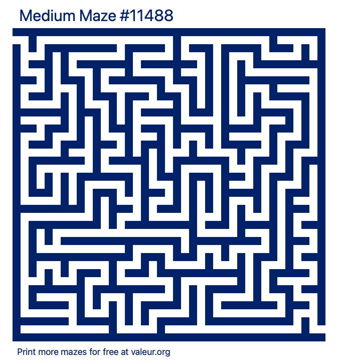 Free Printable Medium Maze number 11488