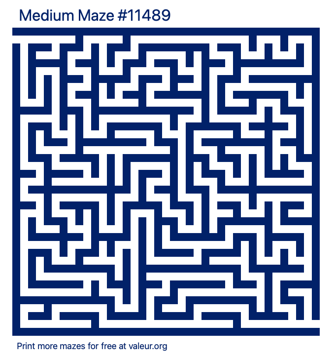 Free Printable Medium Maze number 11489