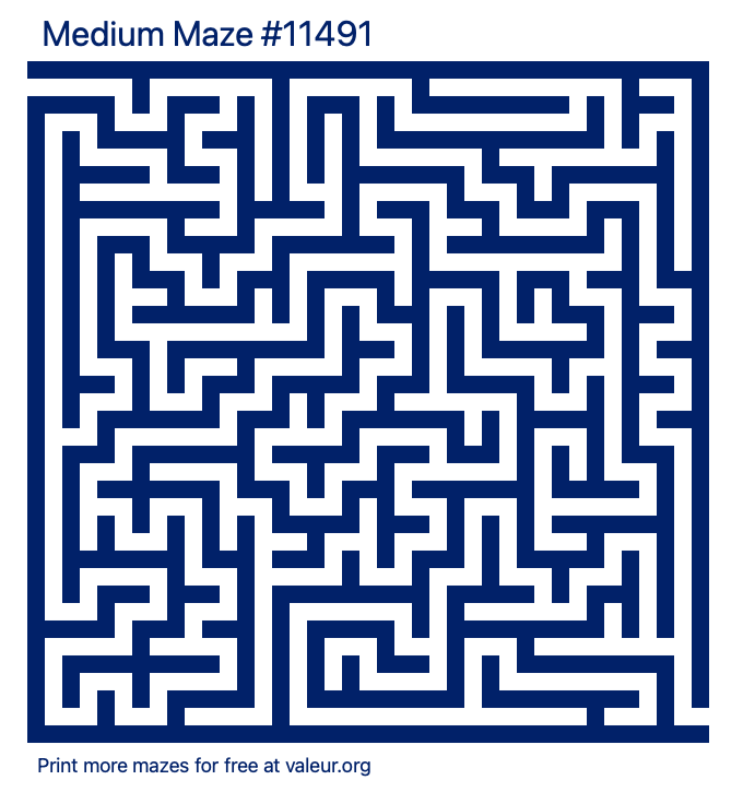 Free Printable Medium Maze number 11491