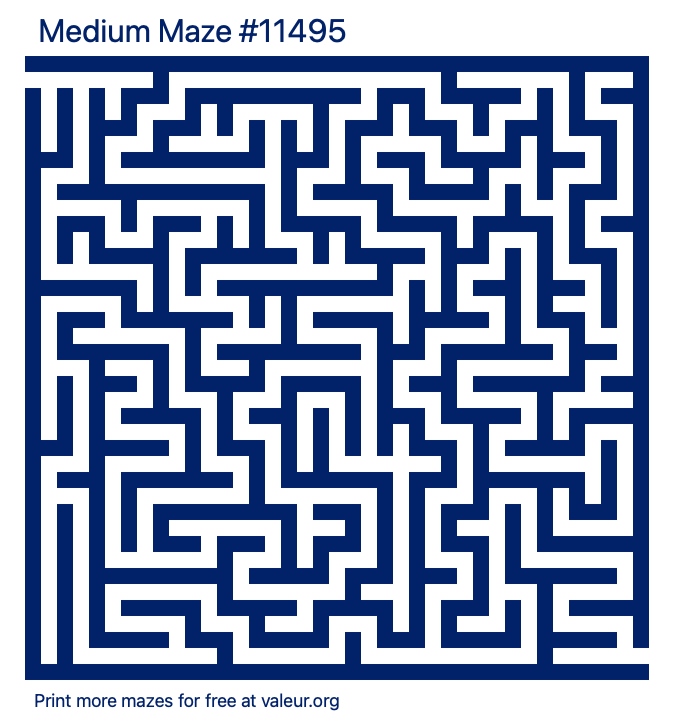 Free Printable Medium Maze number 11495