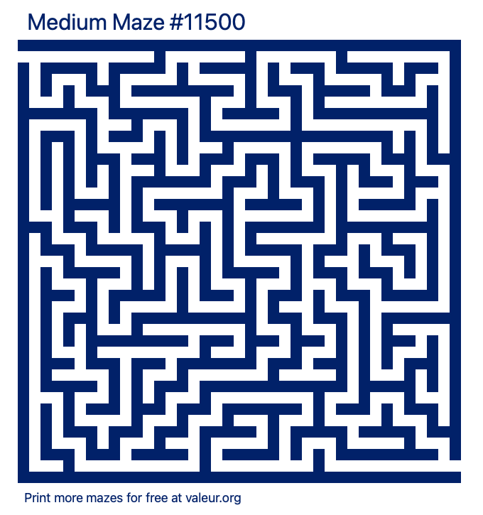 Free Printable Medium Maze number 11500