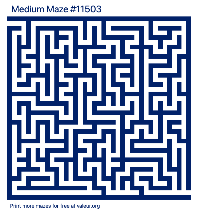 Free Printable Medium Maze number 11503