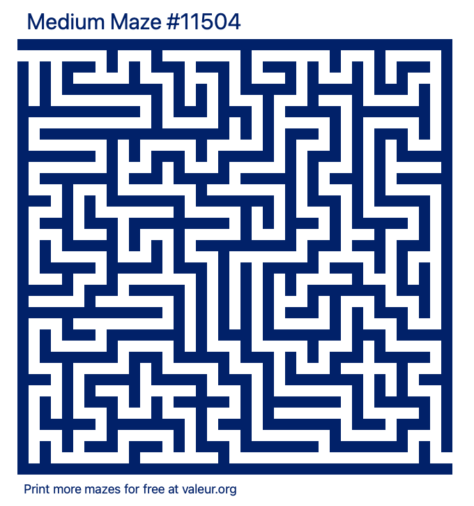 Free Printable Medium Maze number 11504