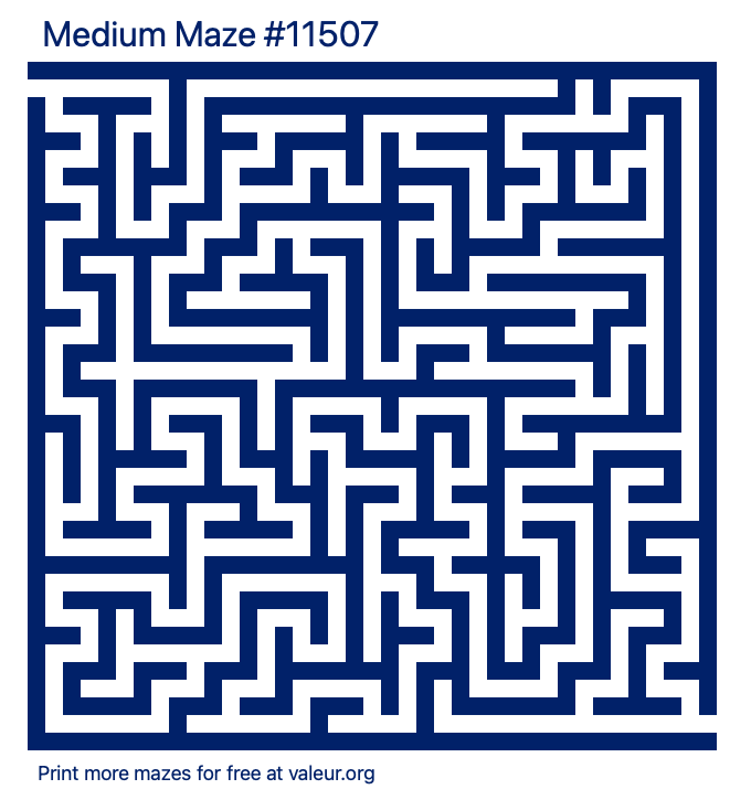 Free Printable Medium Maze number 11507