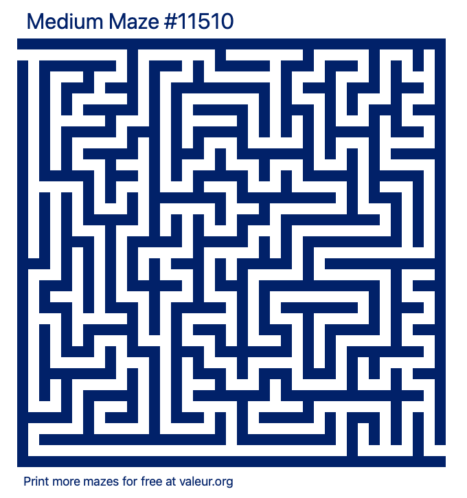 Free Printable Medium Maze number 11510