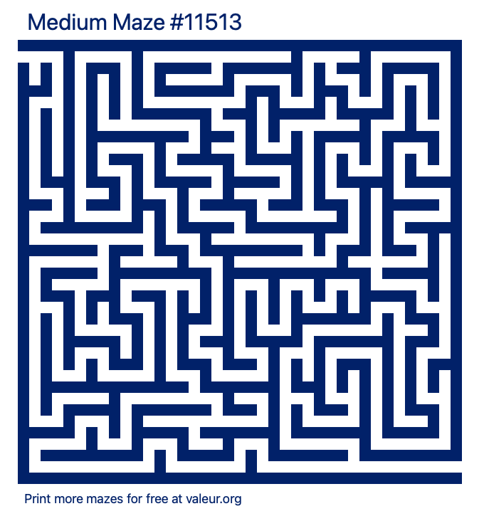 Free Printable Medium Maze number 11513