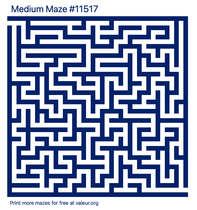 Free Printable Medium Maze number 11517