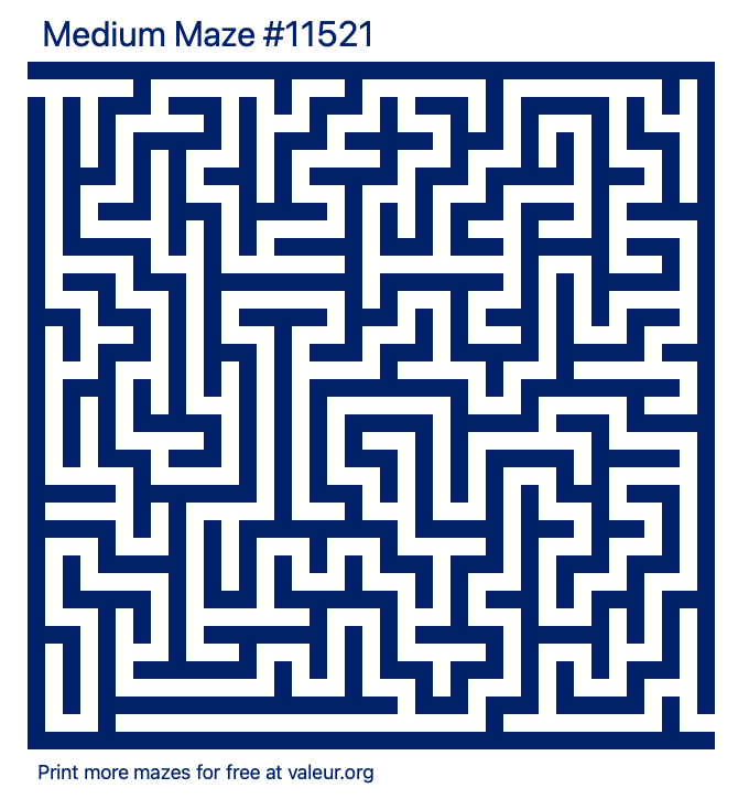 Free Printable Medium Maze number 11521