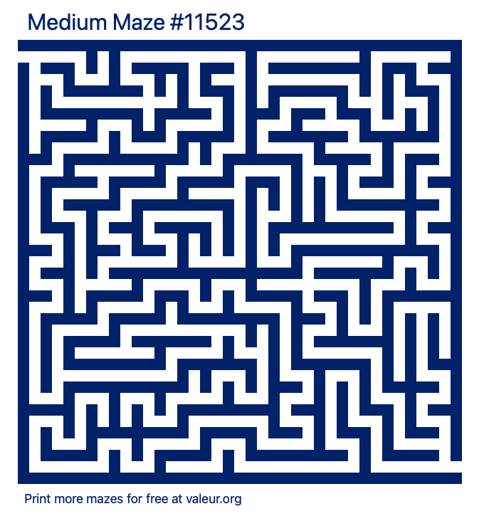 Free Printable Medium Maze number 11523