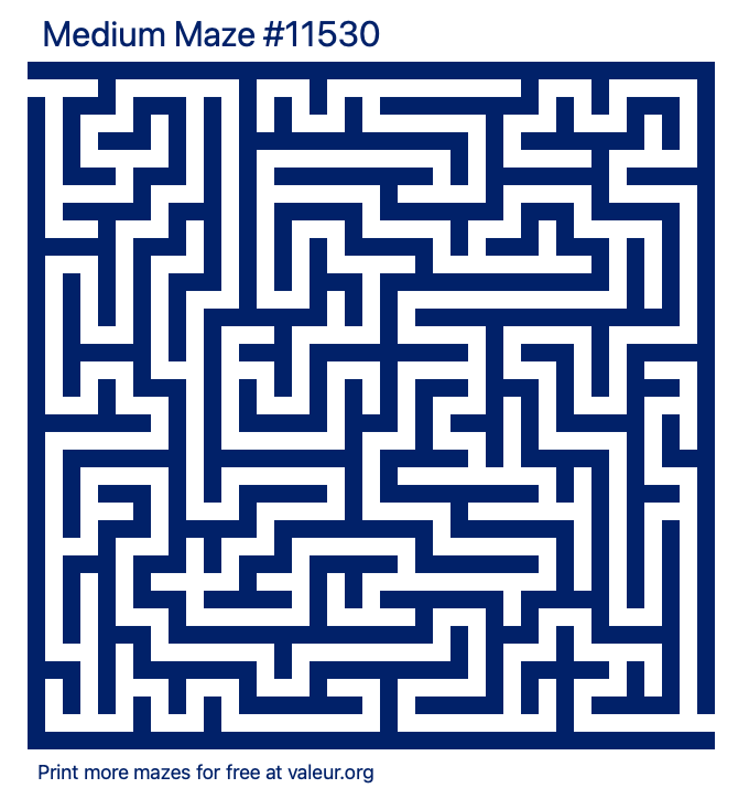 Free Printable Medium Maze number 11530