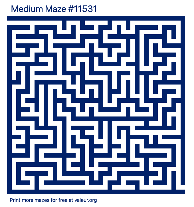 Free Printable Medium Maze number 11531