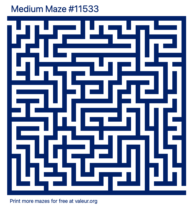 Free Printable Medium Maze number 11533