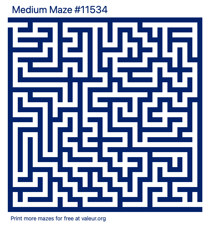 Free Printable Medium Maze number 11534