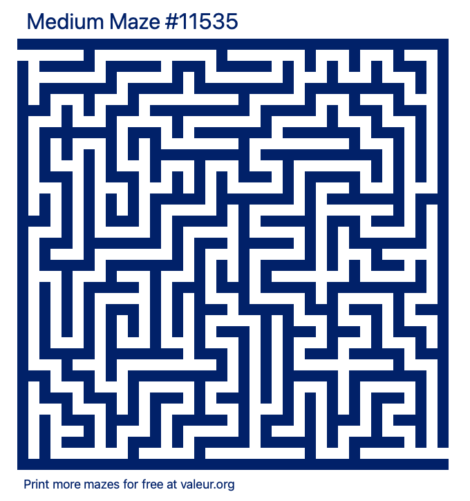 Free Printable Medium Maze number 11535