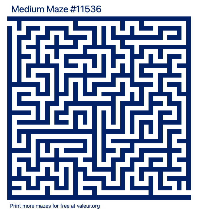 Free Printable Medium Maze number 11536