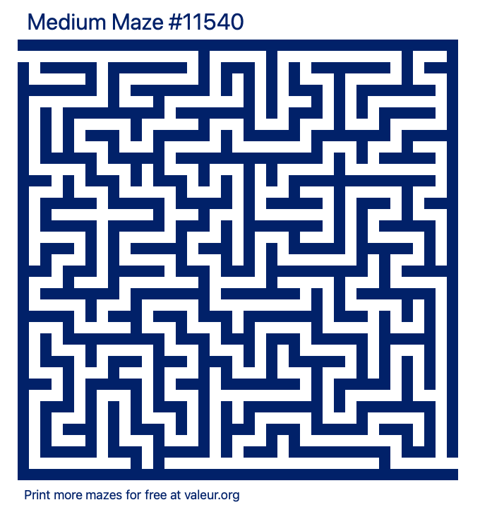 Free Printable Medium Maze number 11540