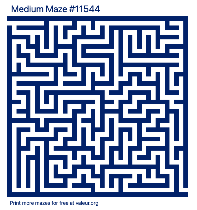 Free Printable Medium Maze number 11544
