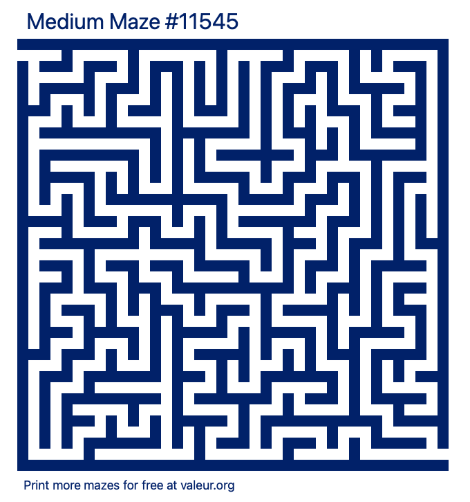 Free Printable Medium Maze number 11545