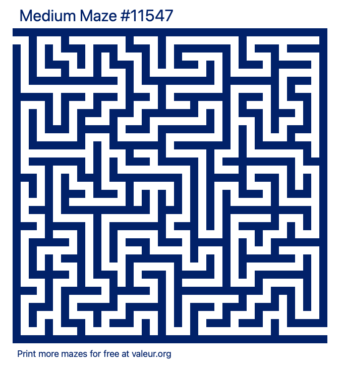 Free Printable Medium Maze number 11547