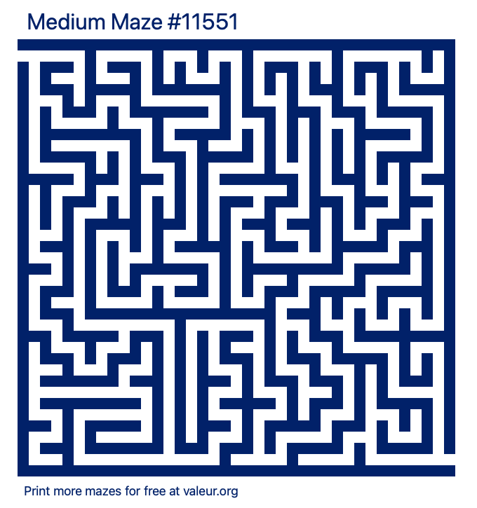Free Printable Medium Maze number 11551