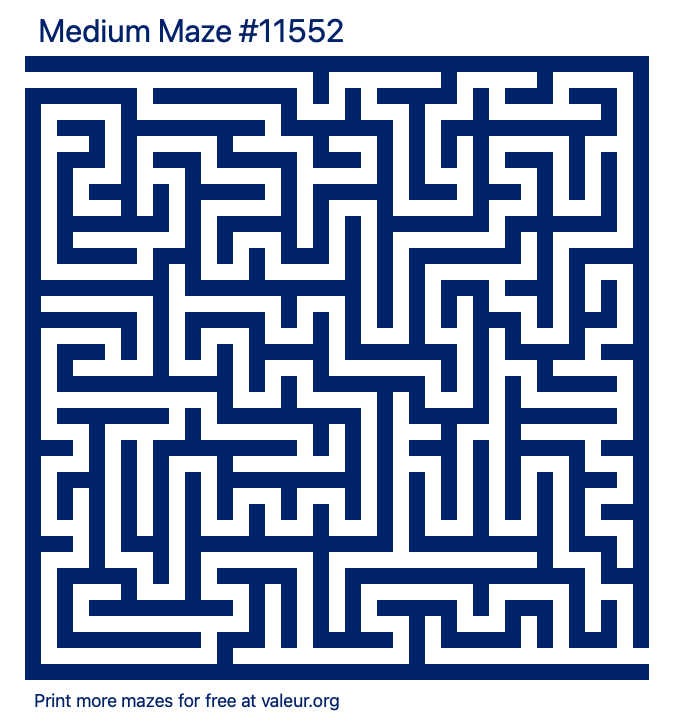 Free Printable Medium Maze number 11552