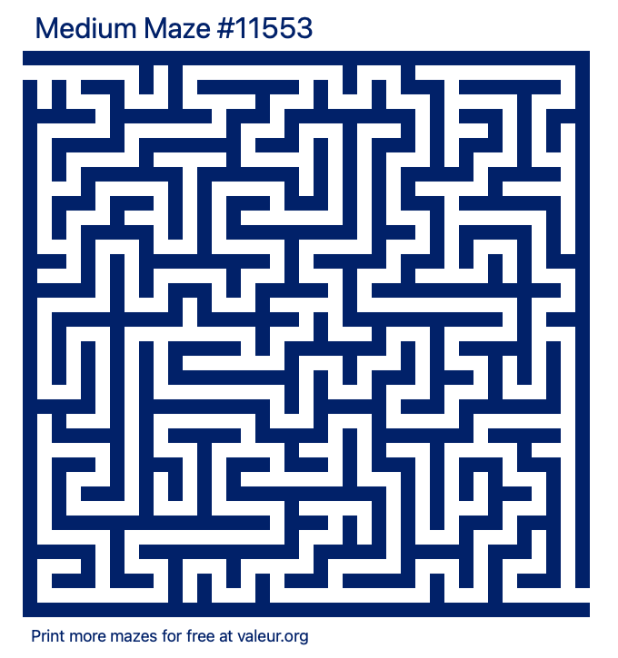 Free Printable Medium Maze number 11553