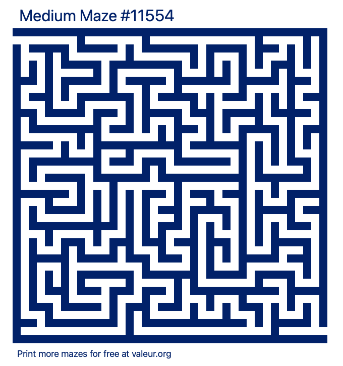 Free Printable Medium Maze number 11554
