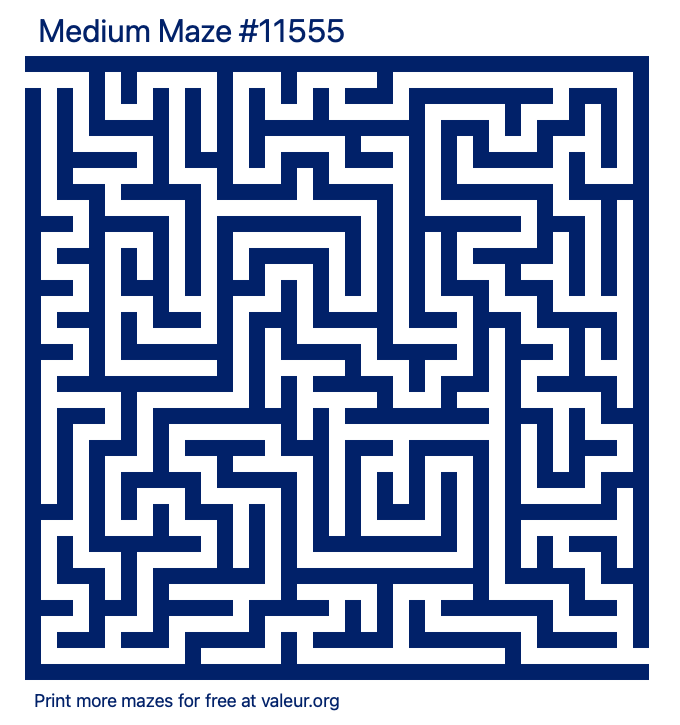 Free Printable Medium Maze number 11555