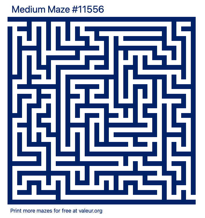 Free Printable Medium Maze number 11556