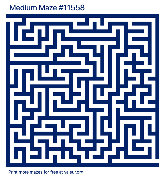 Free Printable Medium Maze number 11558