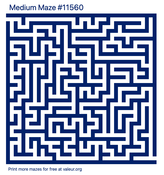 Free Printable Medium Maze number 11560
