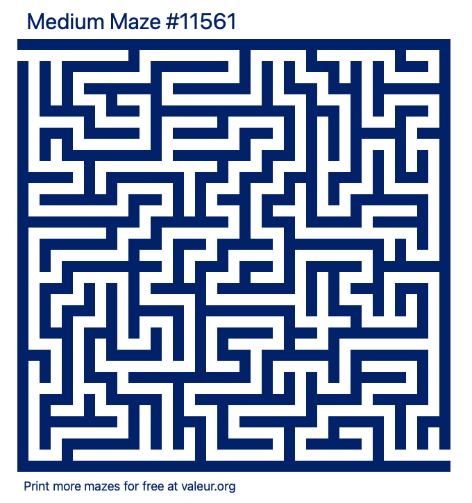 Free Printable Medium Maze number 11561