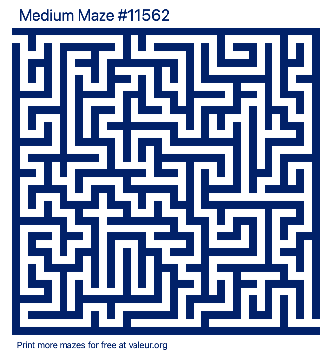 Free Printable Medium Maze number 11562