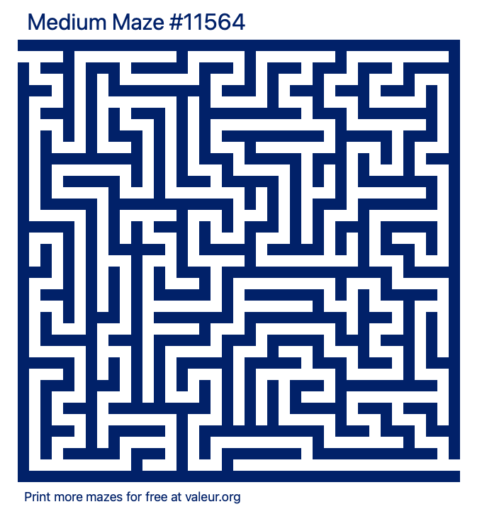 Free Printable Medium Maze number 11564