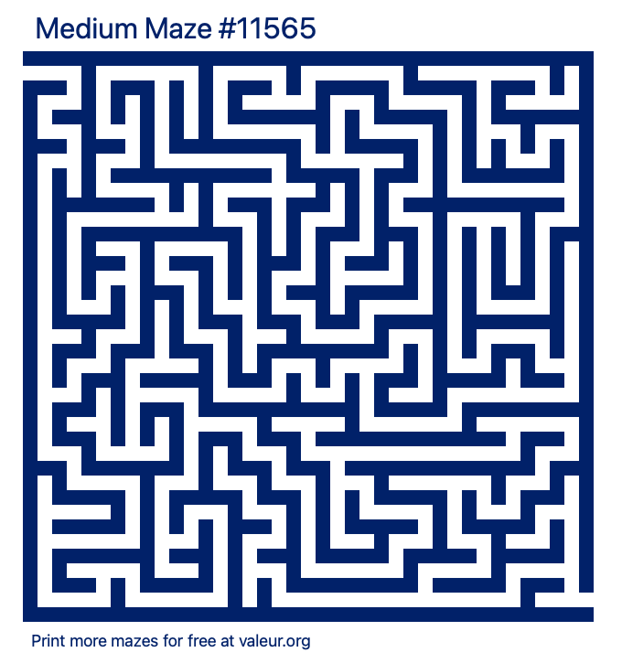 Free Printable Medium Maze number 11565