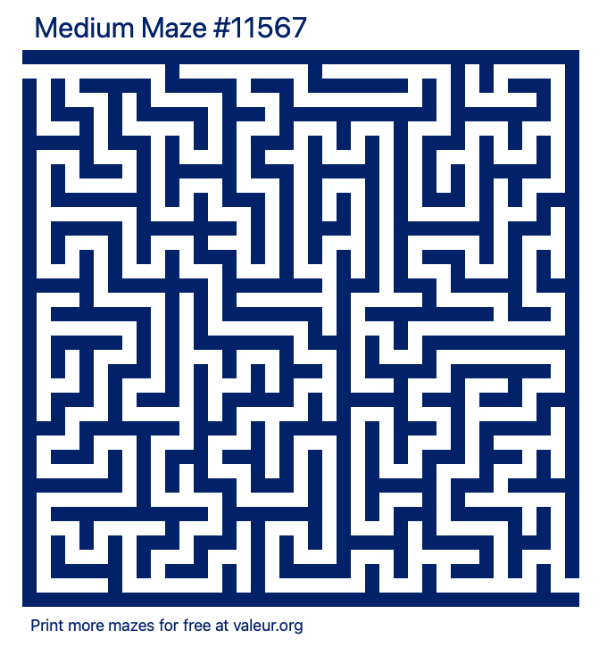 Free Printable Medium Maze number 11567