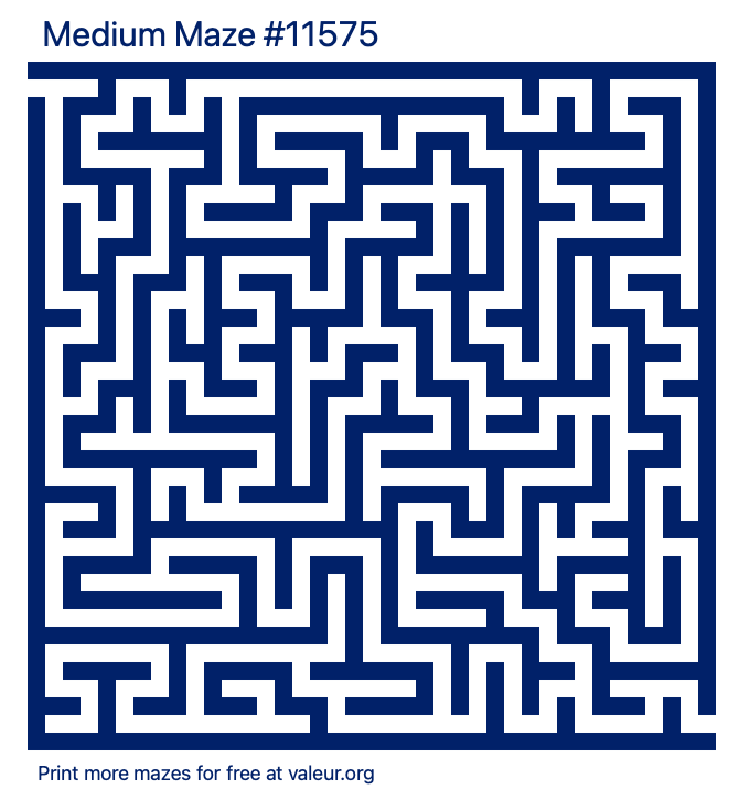 Free Printable Medium Maze number 11575