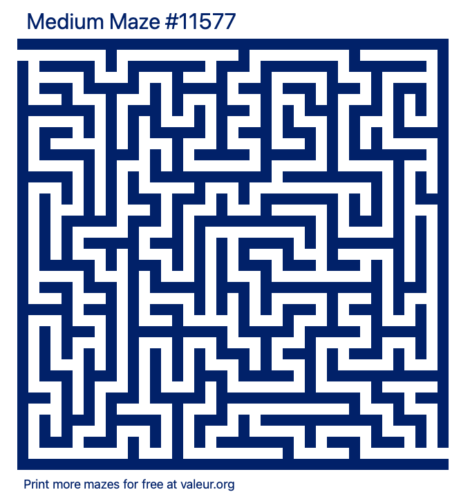 Free Printable Medium Maze number 11577