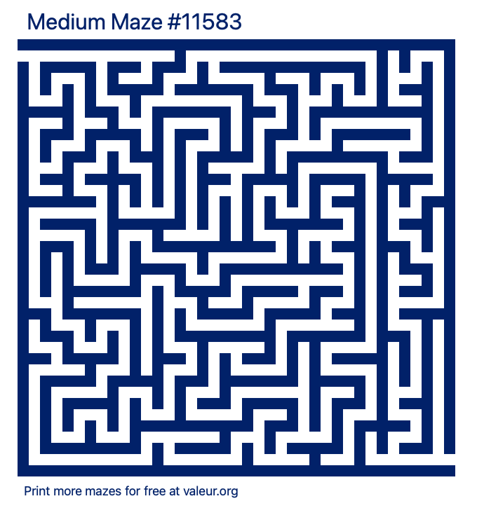 Free Printable Medium Maze number 11583