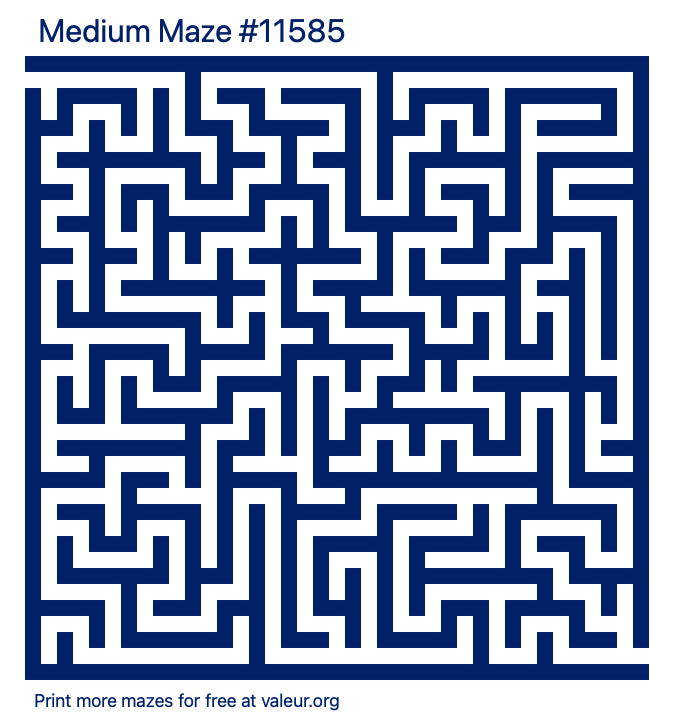 Free Printable Medium Maze number 11585