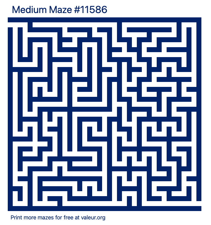 Free Printable Medium Maze number 11586