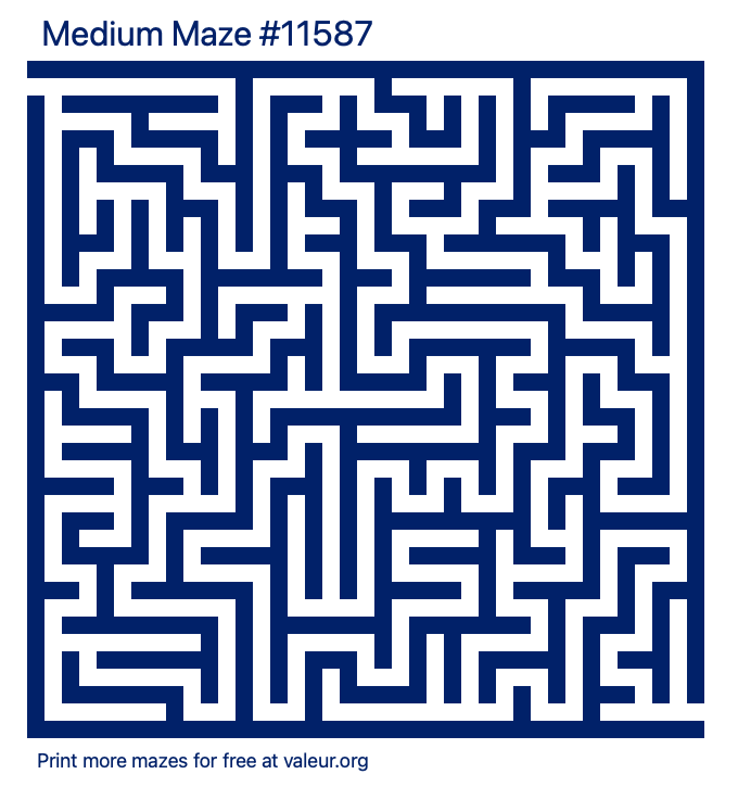 Free Printable Medium Maze number 11587