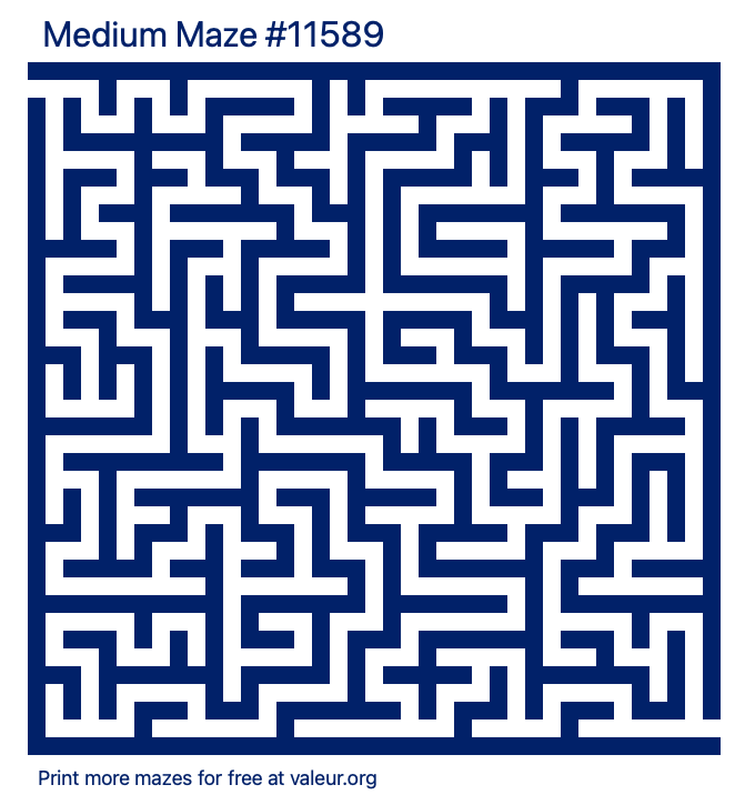 Free Printable Medium Maze number 11589