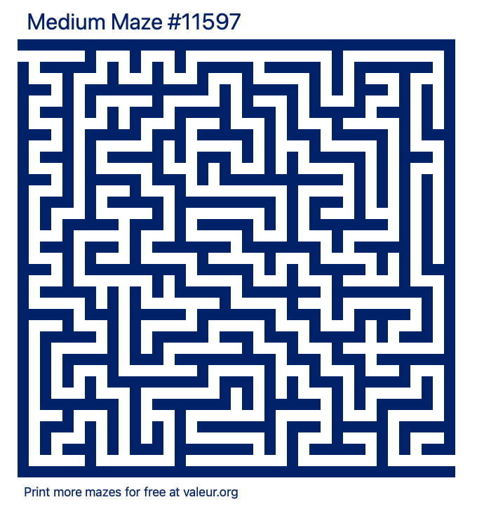 Free Printable Medium Maze number 11597