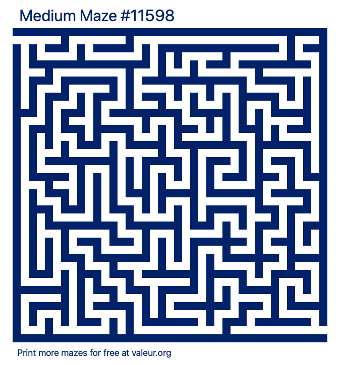 Free Printable Medium Maze number 11598